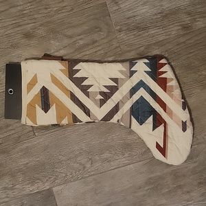 Pendleton WHITE SHORES Quilted Christmas Stocking Ivory Southwestern Cowichan